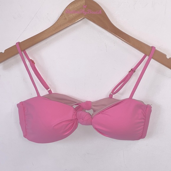 (A21) NEW Kya Reversible Knot pink/mauve Bikini Top ONLY, Size Medium, NWOT - Picture 2 of 10